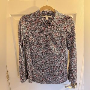 LC Lauren Conrad floral button down shirt